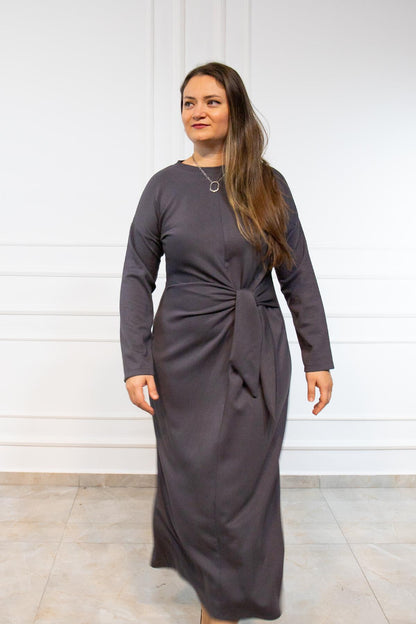 Elegant Charcoal Gray Maxi Dress