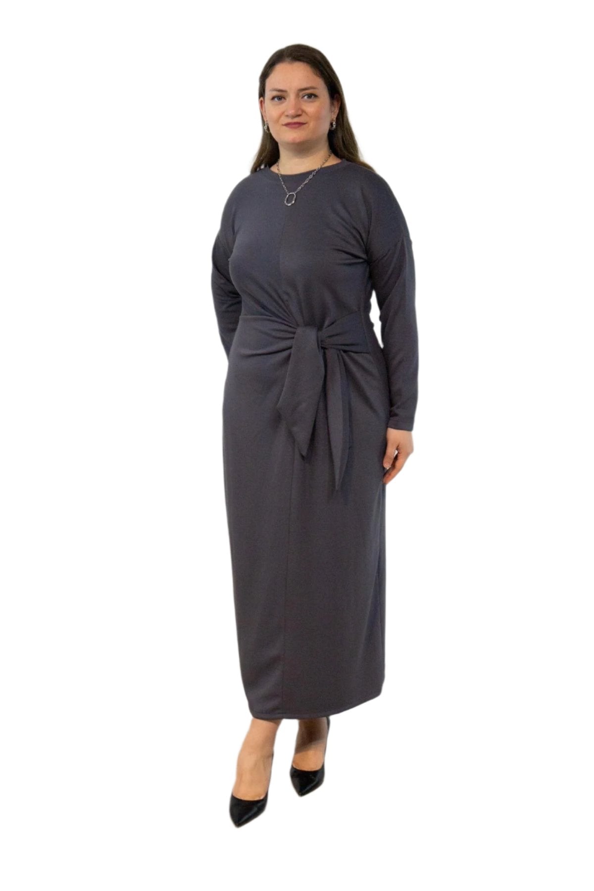 Elegant Charcoal Gray Maxi Dress